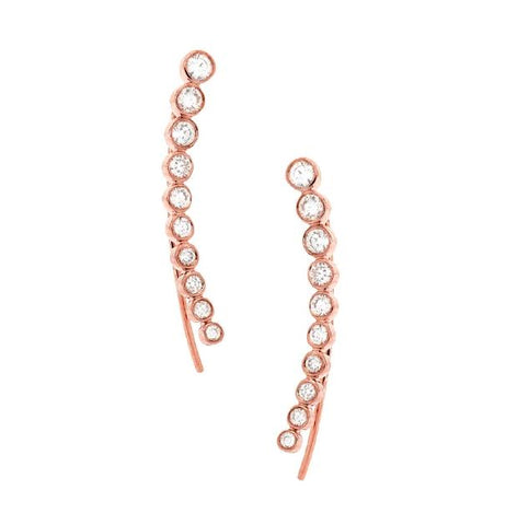 0.75 Ctw 14k Rose Gold Diamond Ear Crawler Earring