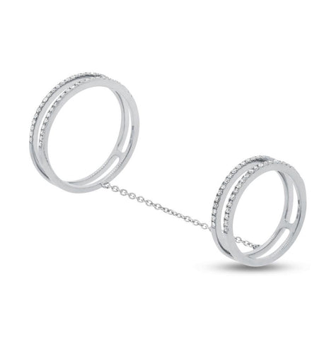 0.29 Ctw 14k White Gold Diamond Womens Ring