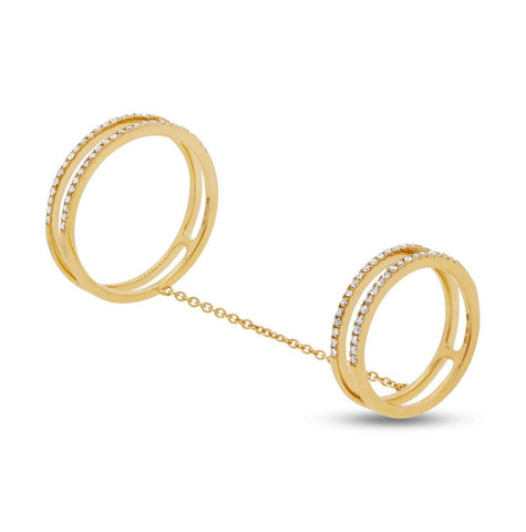 0.29 Ctw 14k Yellow Gold Diamond Womens Ring