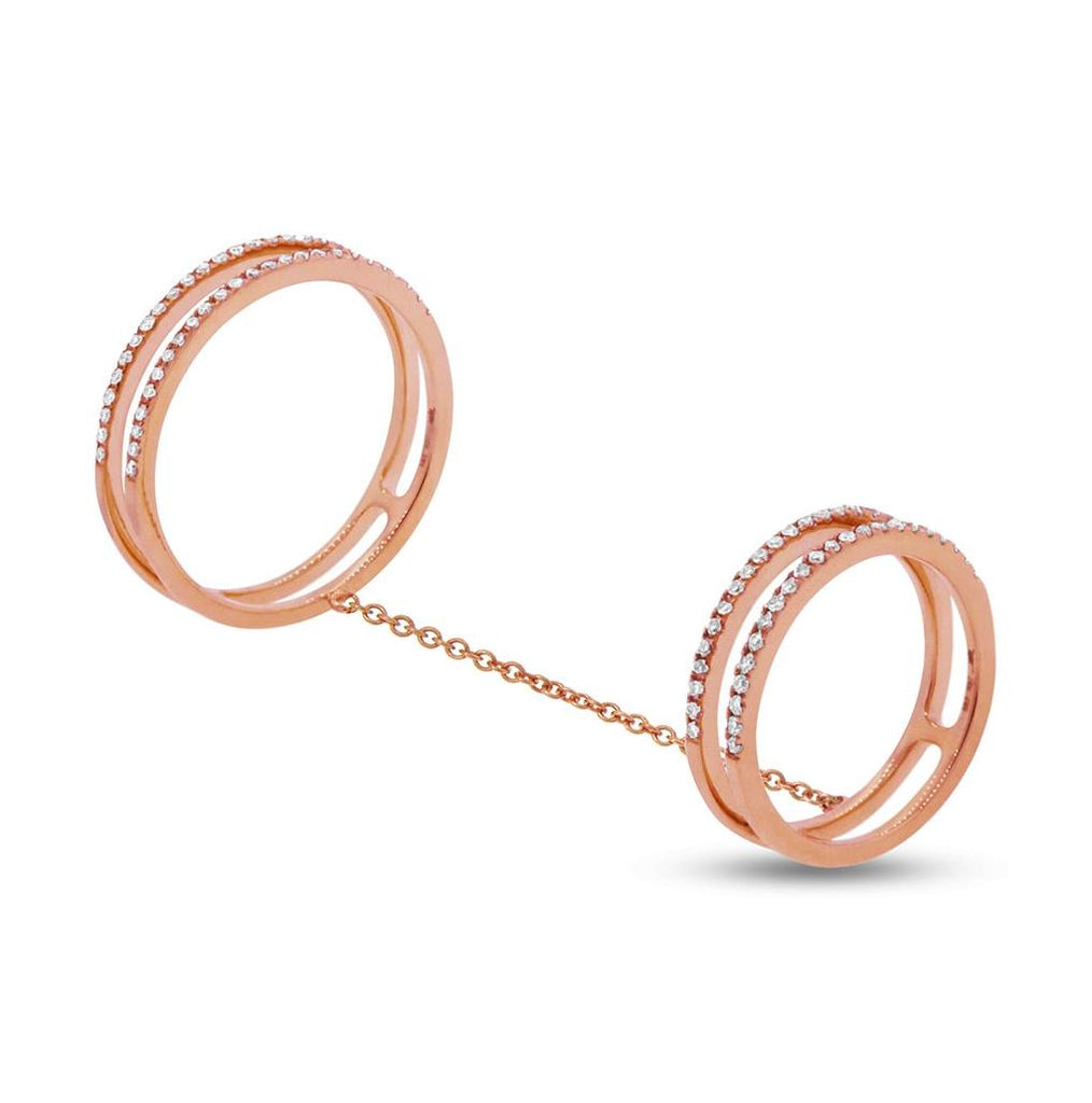 0.29 Ctw 14k Rose Gold Diamond Womens Ring