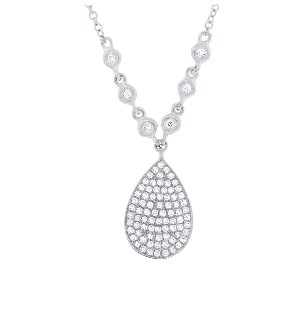 0.26 Ctw 14k White Gold Diamond Pave Necklace