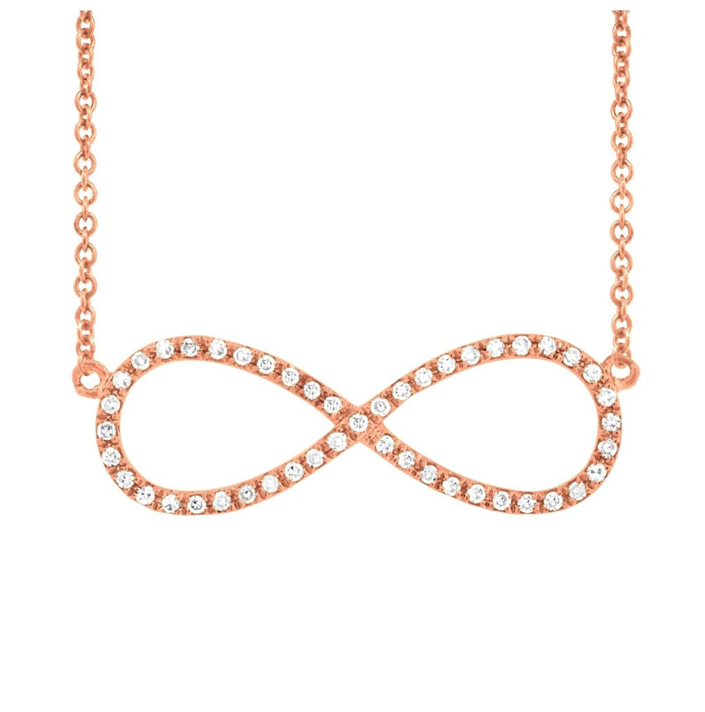 0.17 Ctw 14k Rose Gold Diamond Infinity Necklace