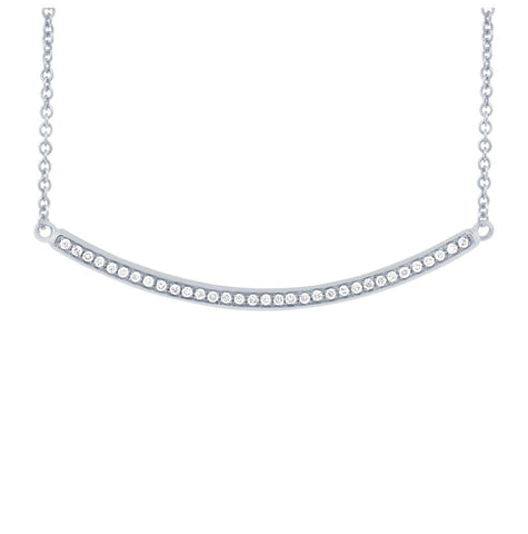 0.13 Ctw 14k White Gold Diamond Necklace