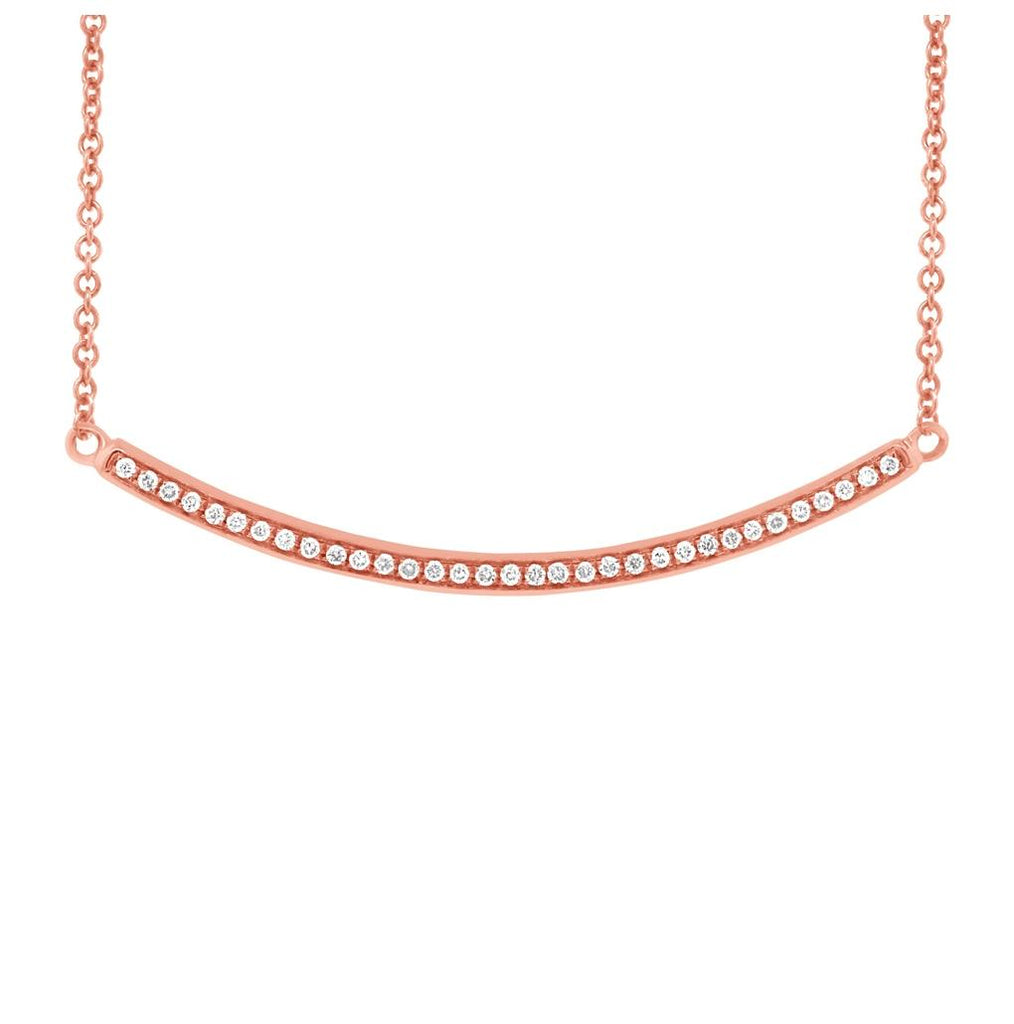 0.13 Ctw 14k Rose Gold Diamond Necklace