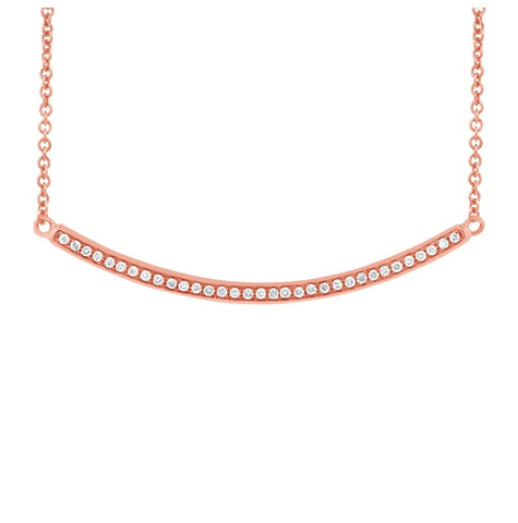 0.13 Ctw 14k Rose Gold Diamond Necklace