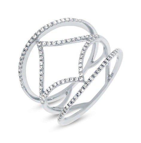 0.32 Ctw 14k White Gold Diamond Womens Ring