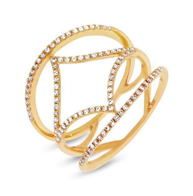 0.32 Ctw 14k Yellow Gold Diamond Womens Ring