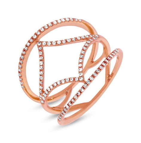 0.32 Ctw 14k Rose Gold Diamond Womens Ring