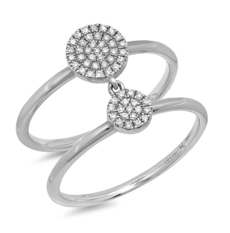 0.17 Ctw 14k White Gold Diamond Pave Womens Ring