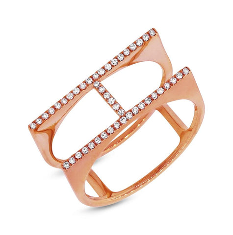 0.13 Ctw 14k Rose Gold Diamond Womens Ring