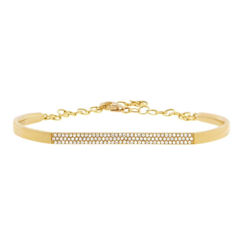 0.30 Ctw 14k Yellow Gold Diamond Pave Bangle Bracelet