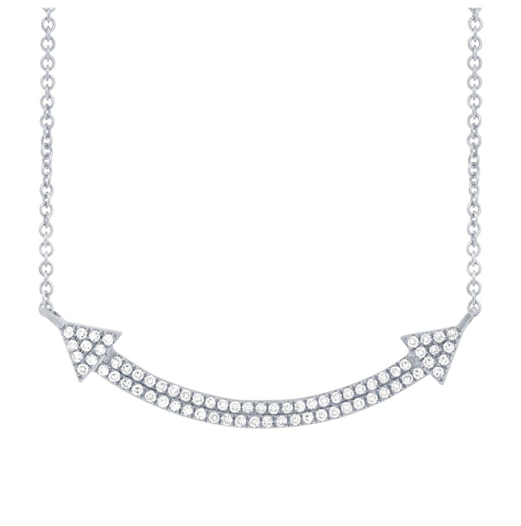 0.19 Ctw 14k White Gold Diamond Pave Necklace