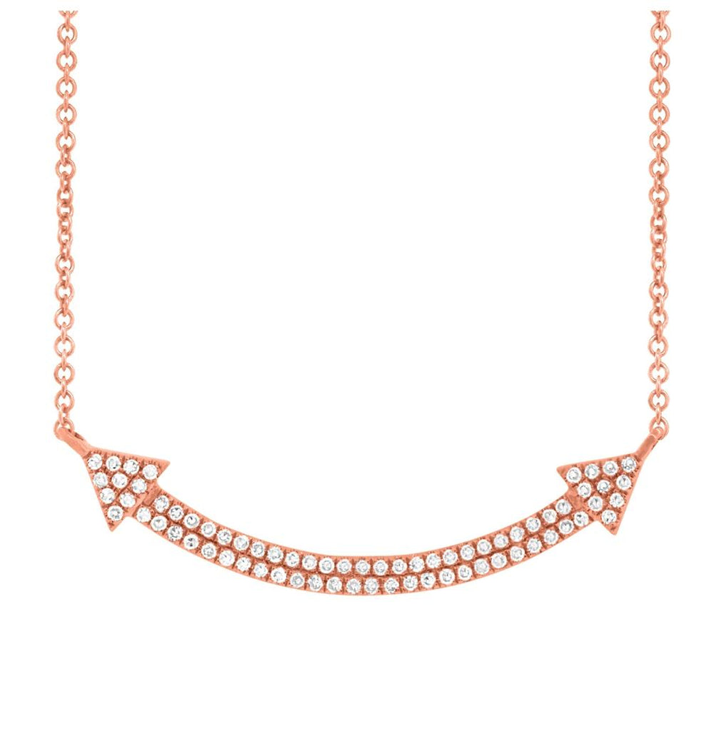 0.19 Ctw 14k Rose Gold Diamond Pave Necklace