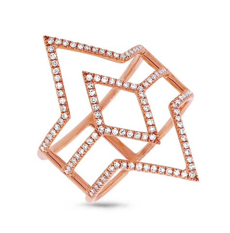 0.31 Ctw 14k Rose Gold Diamond Womens Ring