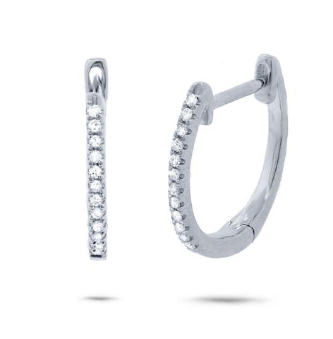 0.08 Ctw 14k White Gold Diamond Huggie Earring