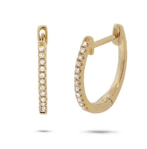 0.08 Ctw 14k Yellow Gold Diamond Huggie Earring