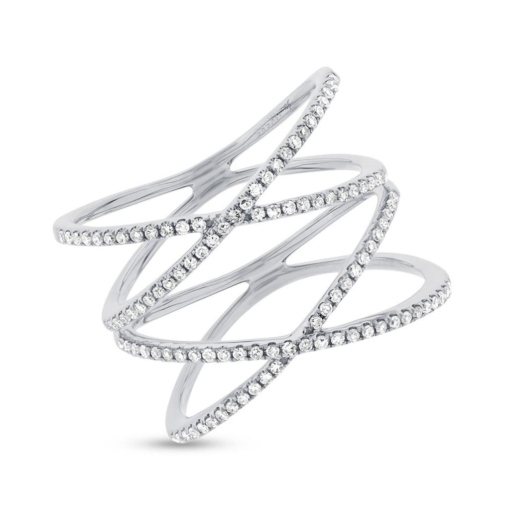 0.32 Ctw 14k White Gold Diamond Womens Ring