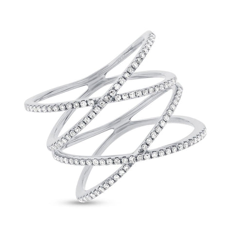 0.32 Ctw 14k White Gold Diamond Womens Ring