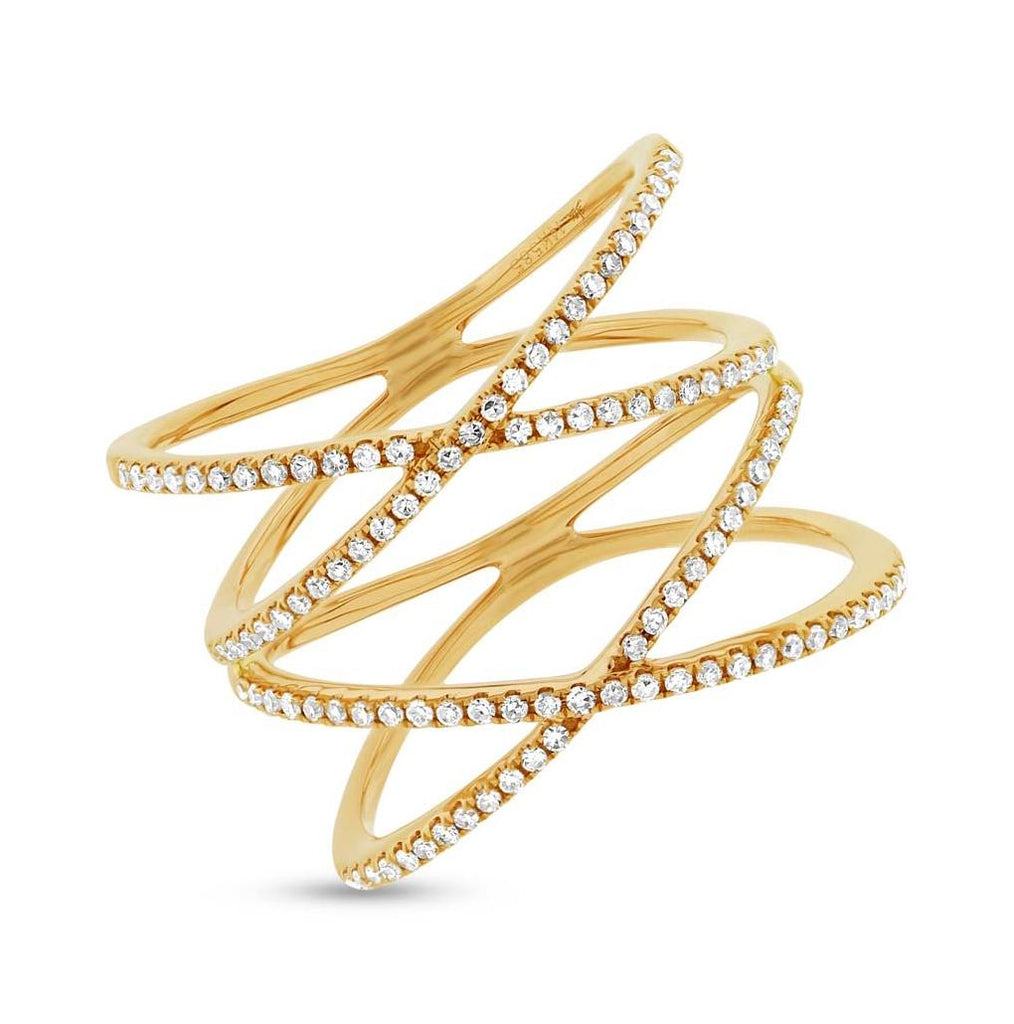 0.32 Ctw 14k Yellow Gold Diamond Womens Ring Size 8
