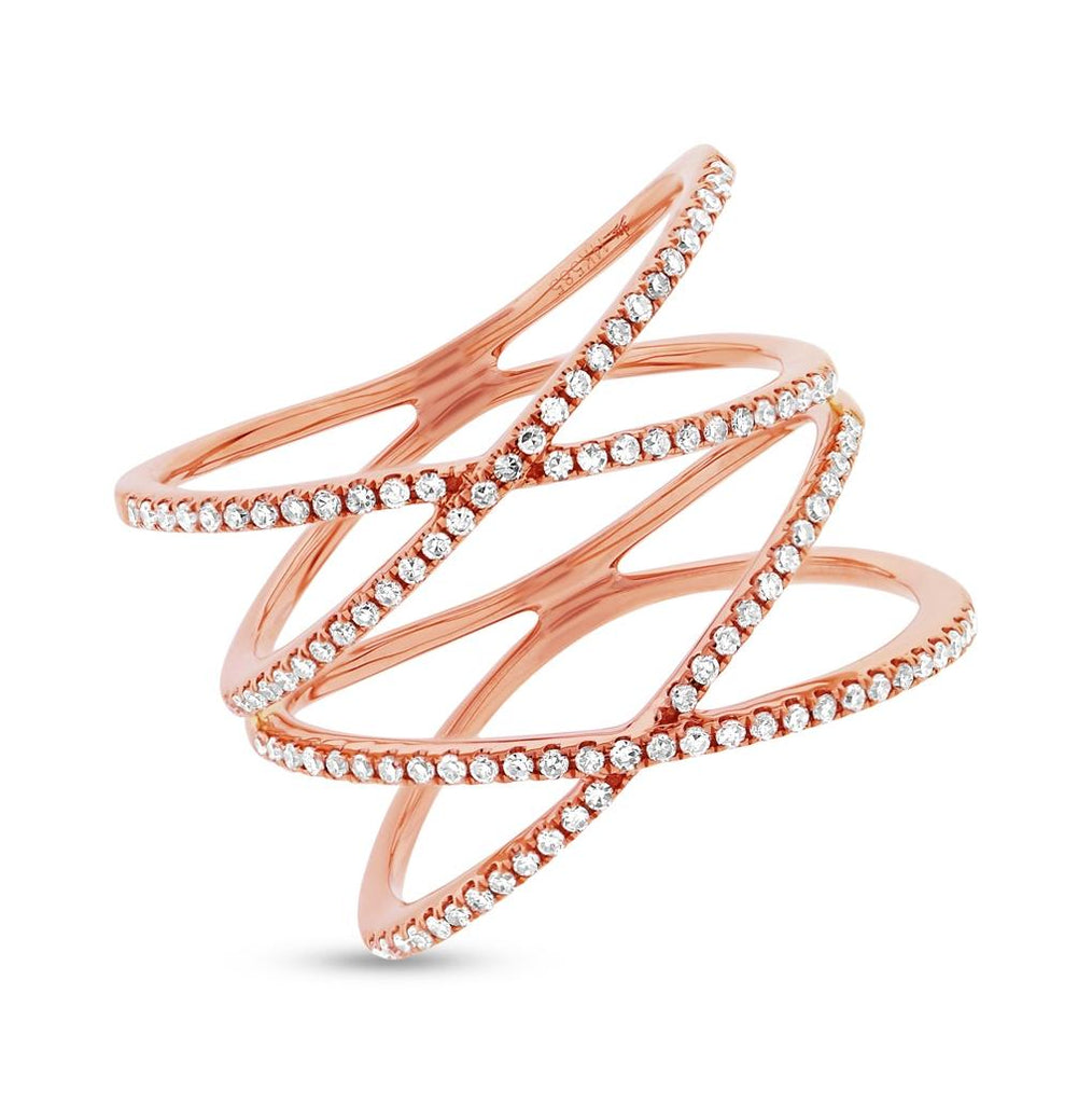 0.32 Ctw 14k Rose Gold Diamond Womens Ring