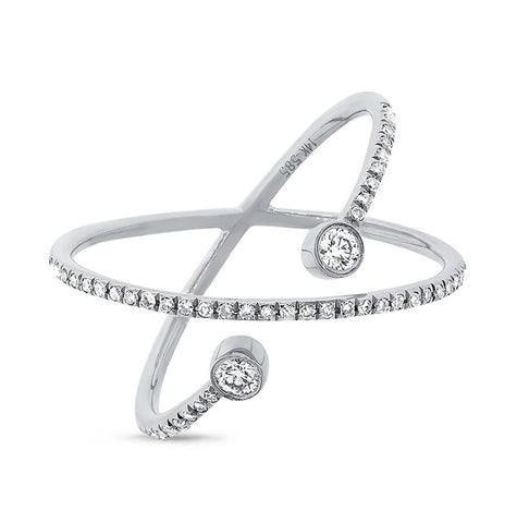 0.24 Ctw 14k White Gold Diamond Womens Ring