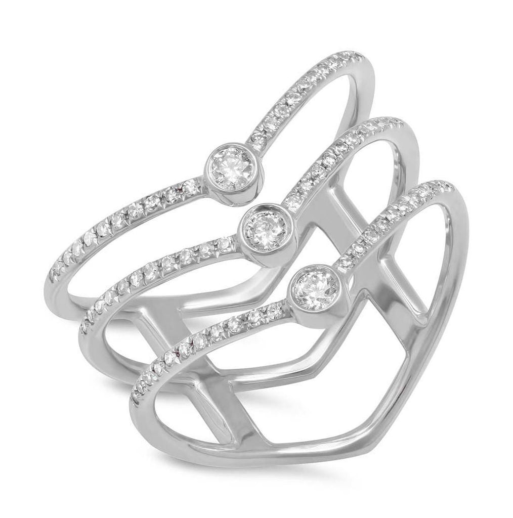 0.30 Ctw 14k White Gold Diamond Womens Ring