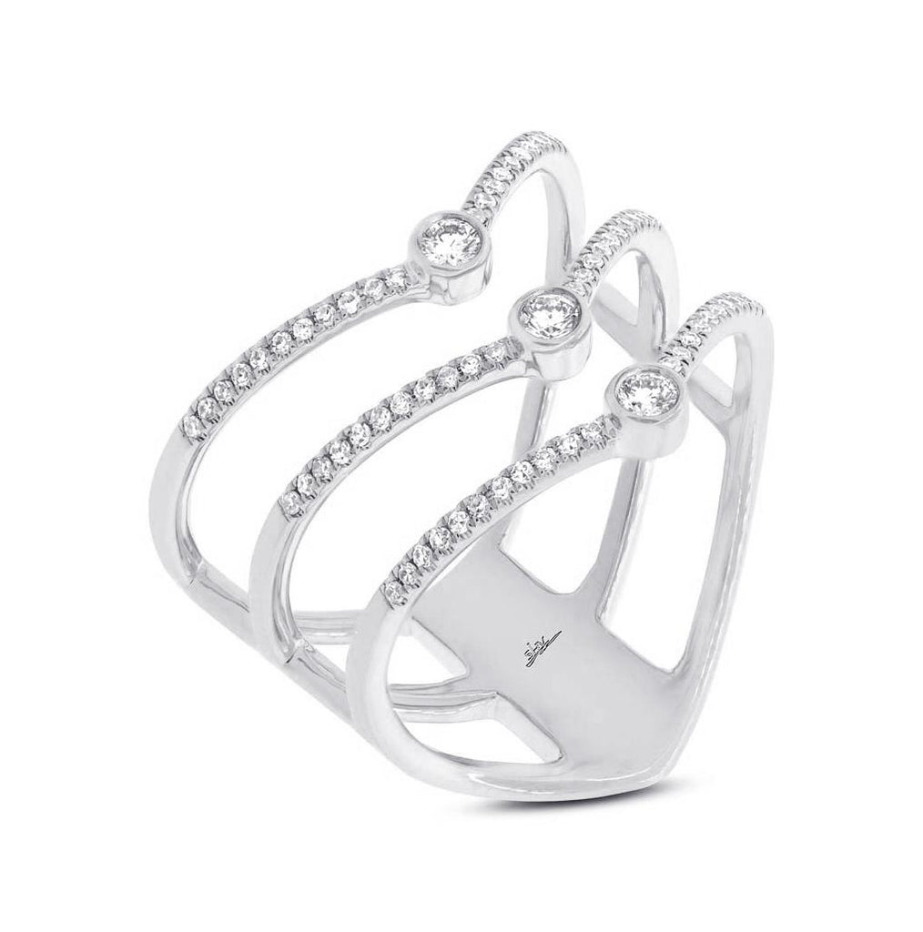 0.30 Ctw 14k White Gold Diamond Womens Ring Size 5.25