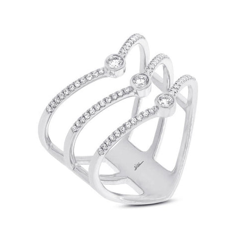0.30 Ctw 14k White Gold Diamond Womens Ring Size 5.25