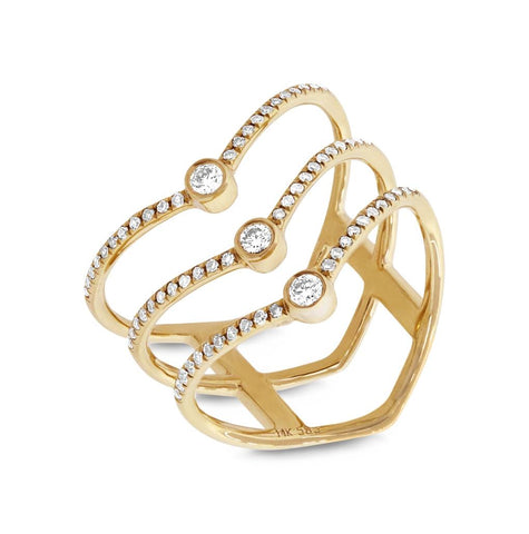 0.30 Ctw 14k Yellow Gold Diamond Womens Ring Size 4