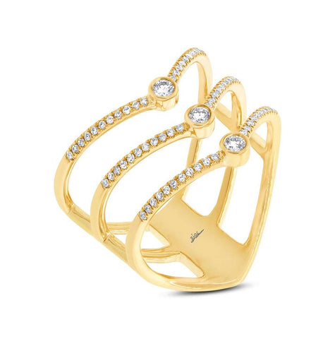 0.30 Ctw 14k Yellow Gold Diamond Womens Ring Size 6