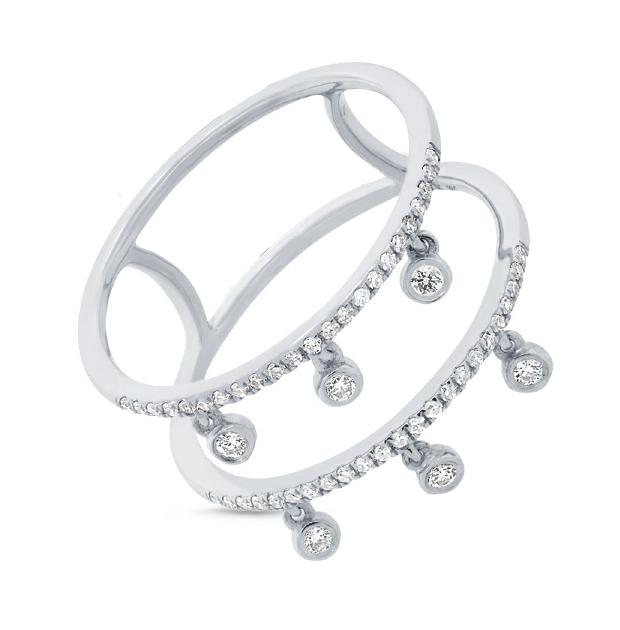 0.24 Ctw 14k White Gold Diamond Womens Ring Size 6