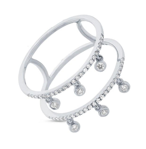0.24 Ctw 14k White Gold Diamond Womens Ring Size 6