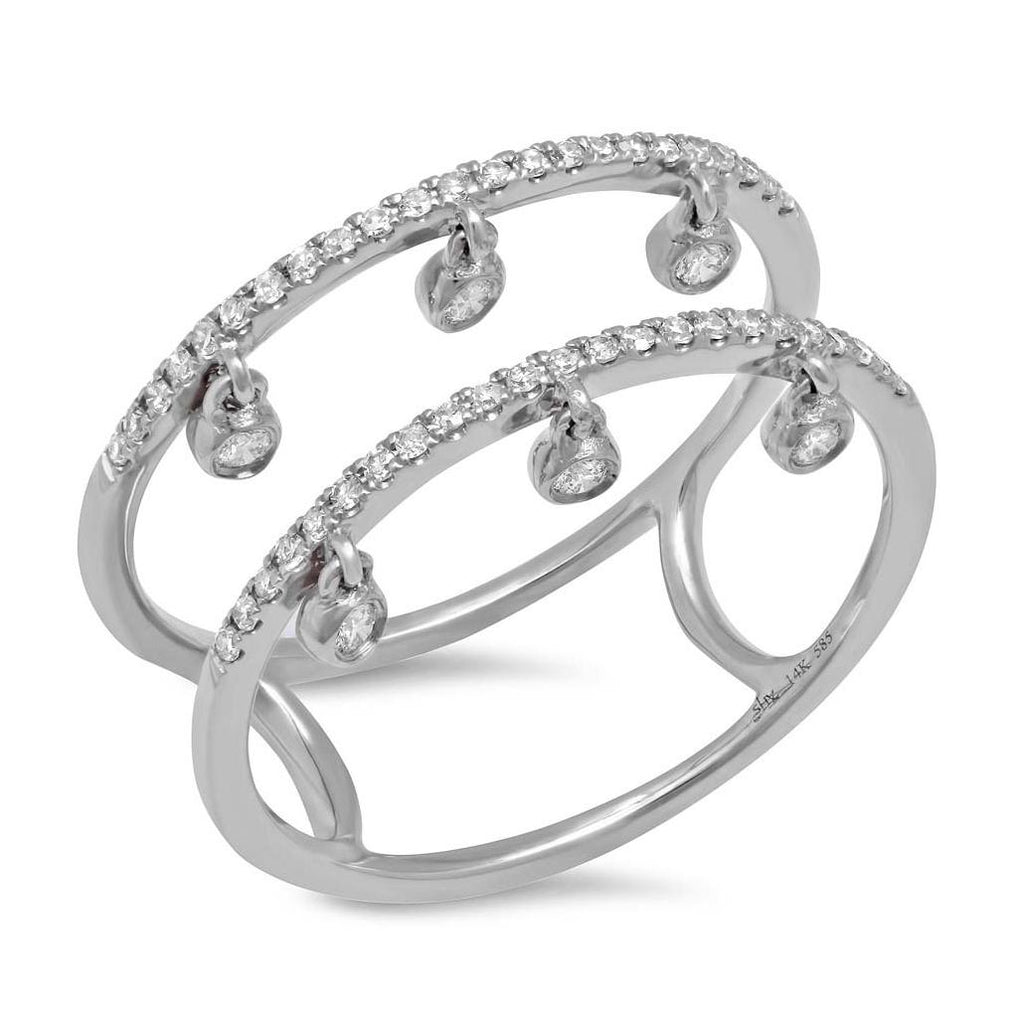 0.24 Ctw 14k White Gold Diamond Womens Ring