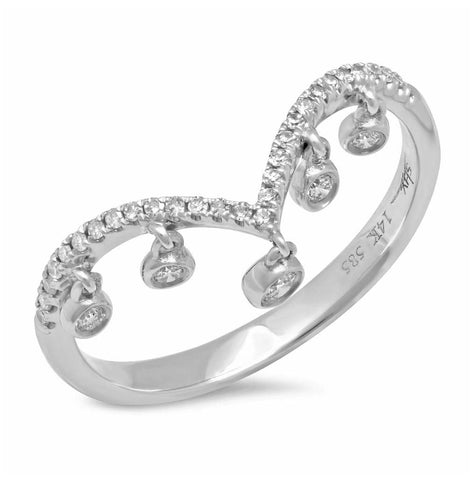 0.19 Ctw 14k White Gold Diamond Womens Ring