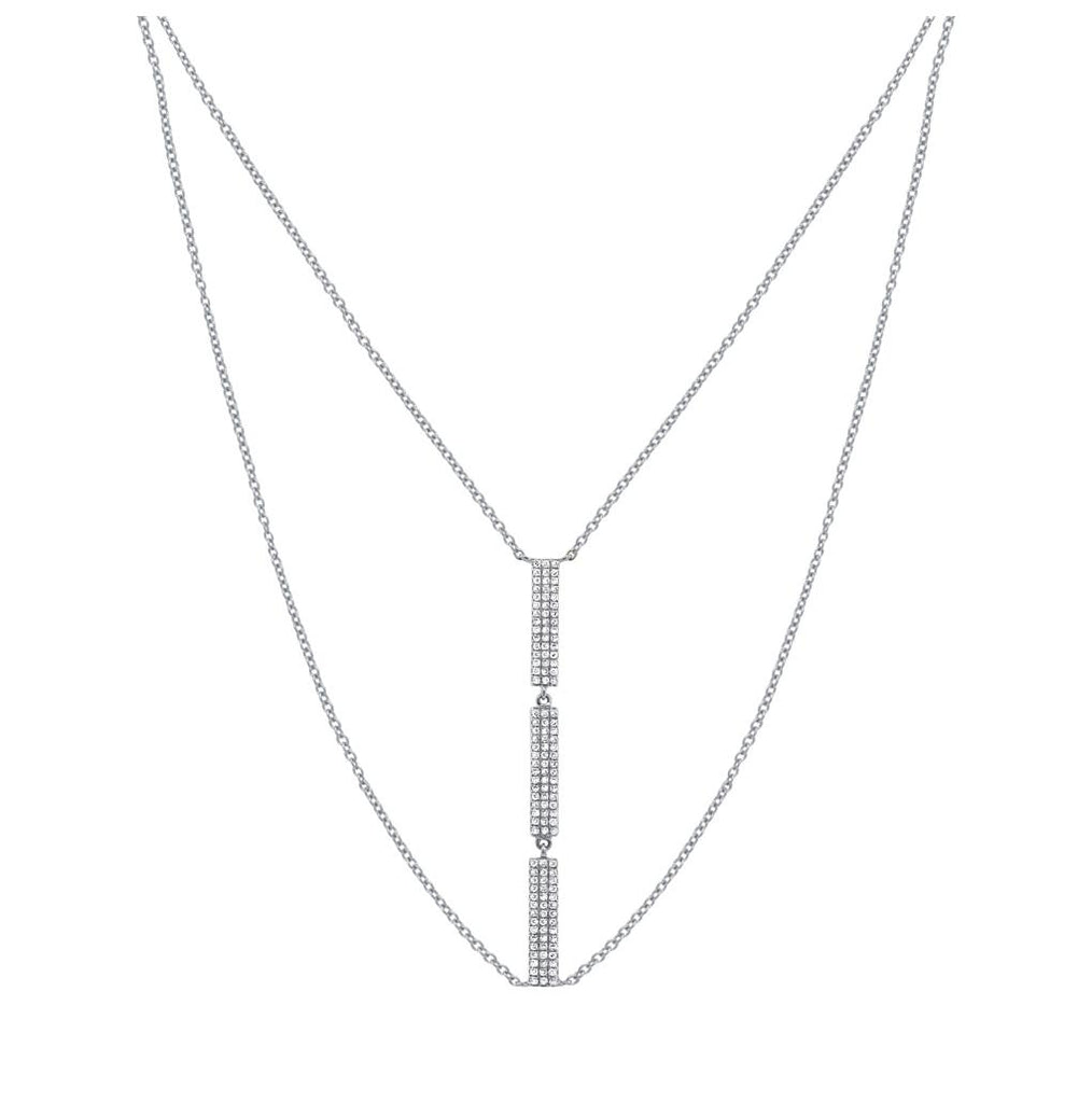 0.32 Ctw 14k White Gold Diamond Necklace