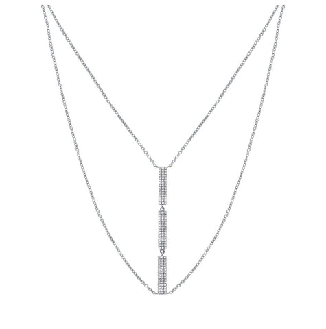 0.32 Ctw 14k White Gold Diamond Necklace