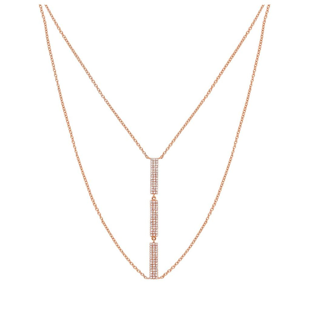 0.32 Ctw 14k Rose Gold Diamond Necklace