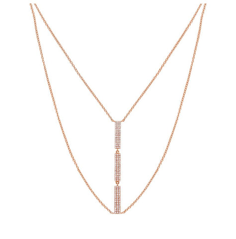 0.32 Ctw 14k Rose Gold Diamond Necklace