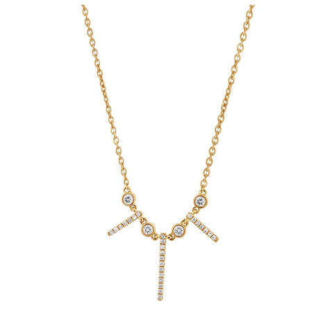 0.22 Ctw 14k Yellow Gold Diamond Necklace