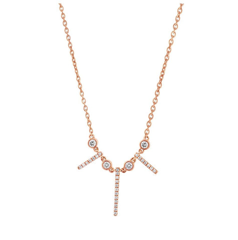 0.22 Ctw 14k Rose Gold Diamond Necklace