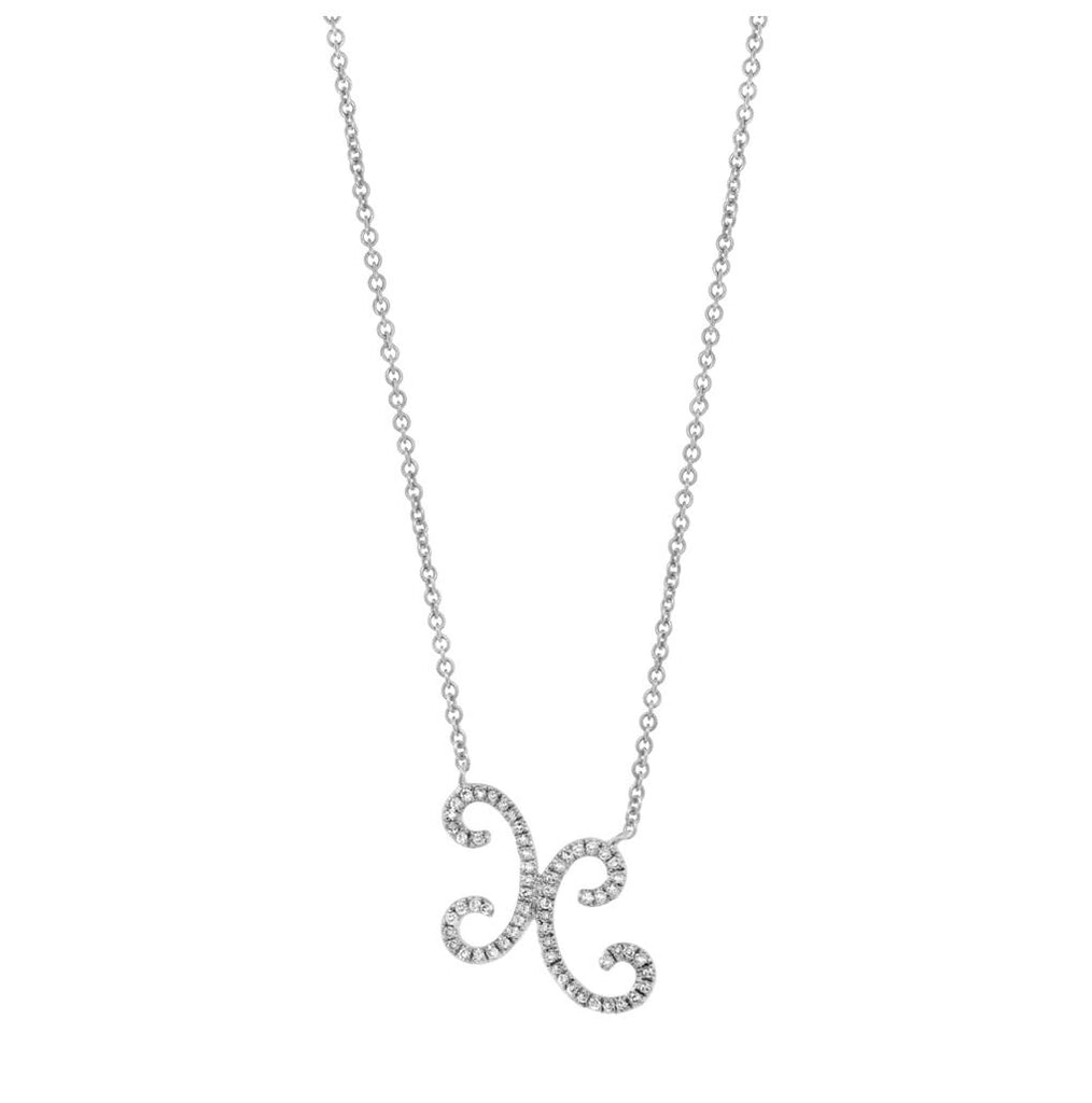 0.17 Ctw 14k White Gold Diamond Necklace