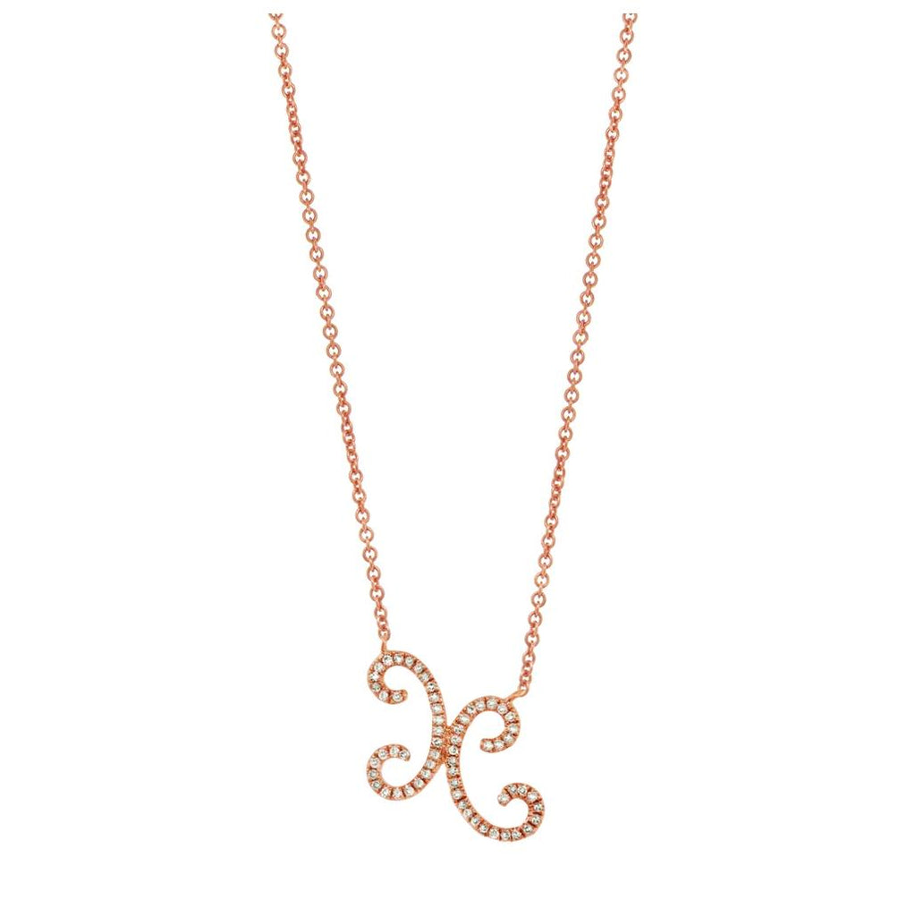 0.17 Ctw 14k Rose Gold Diamond Necklace