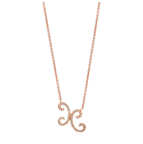 0.17 Ctw 14k Rose Gold Diamond Necklace