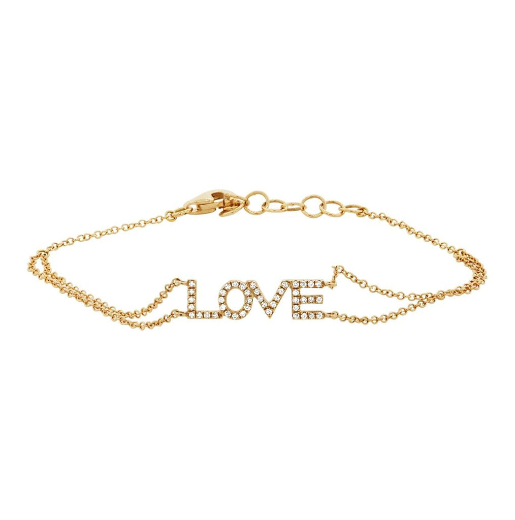 0.12 Ctw 14k Yellow Gold Diamond "love" Bracelet