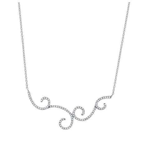 0.29 Ctw 14k White Gold Diamond Necklace