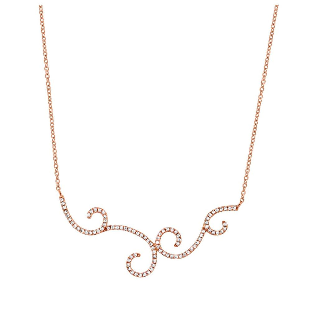 0.29 Ctw 14k Rose Gold Diamond Necklace