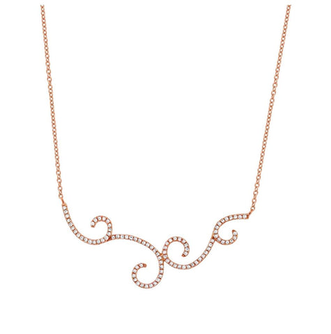 0.29 Ctw 14k Rose Gold Diamond Necklace