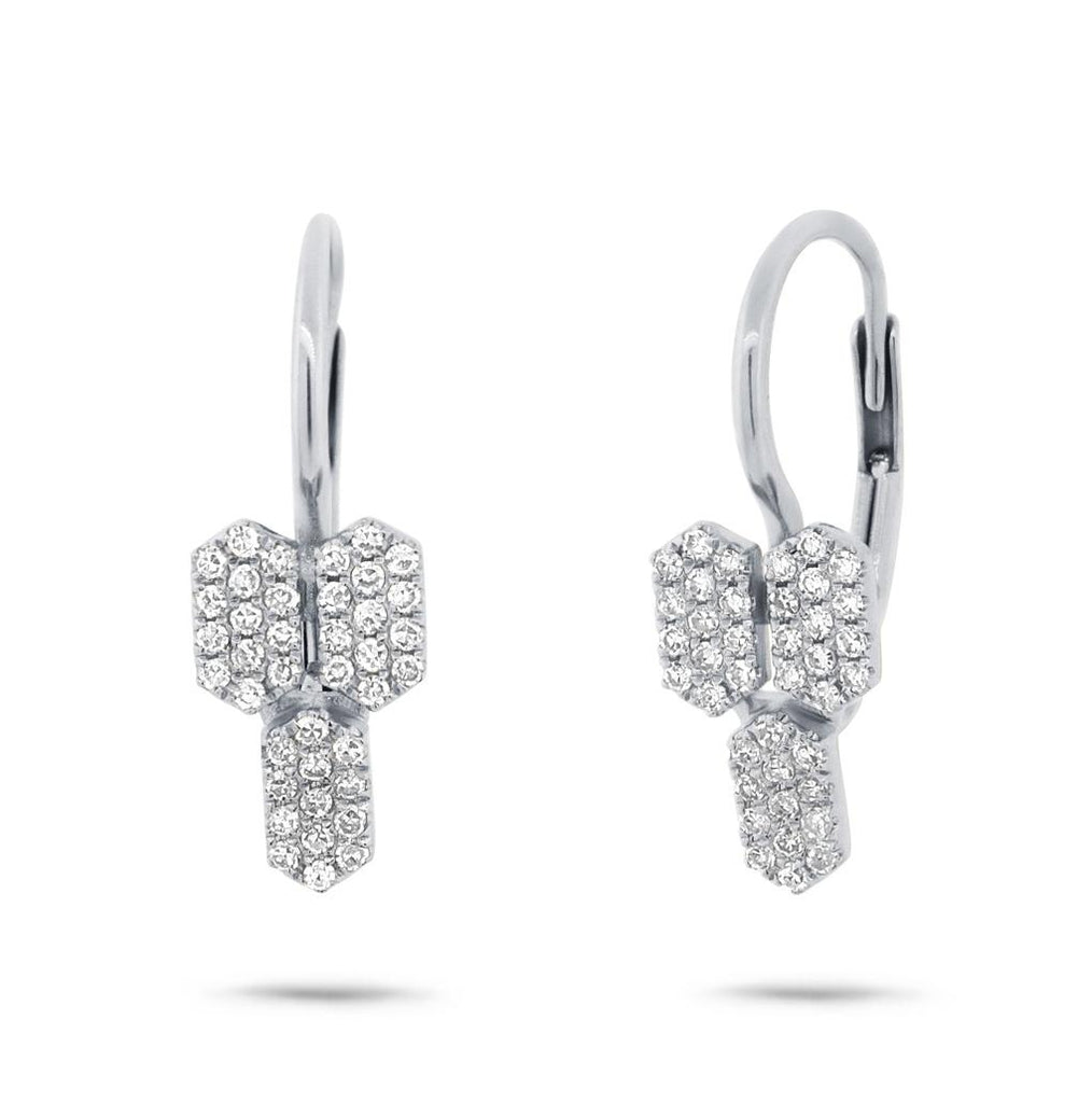 0.25 Ctw 14k White Gold Diamond Bar Earring