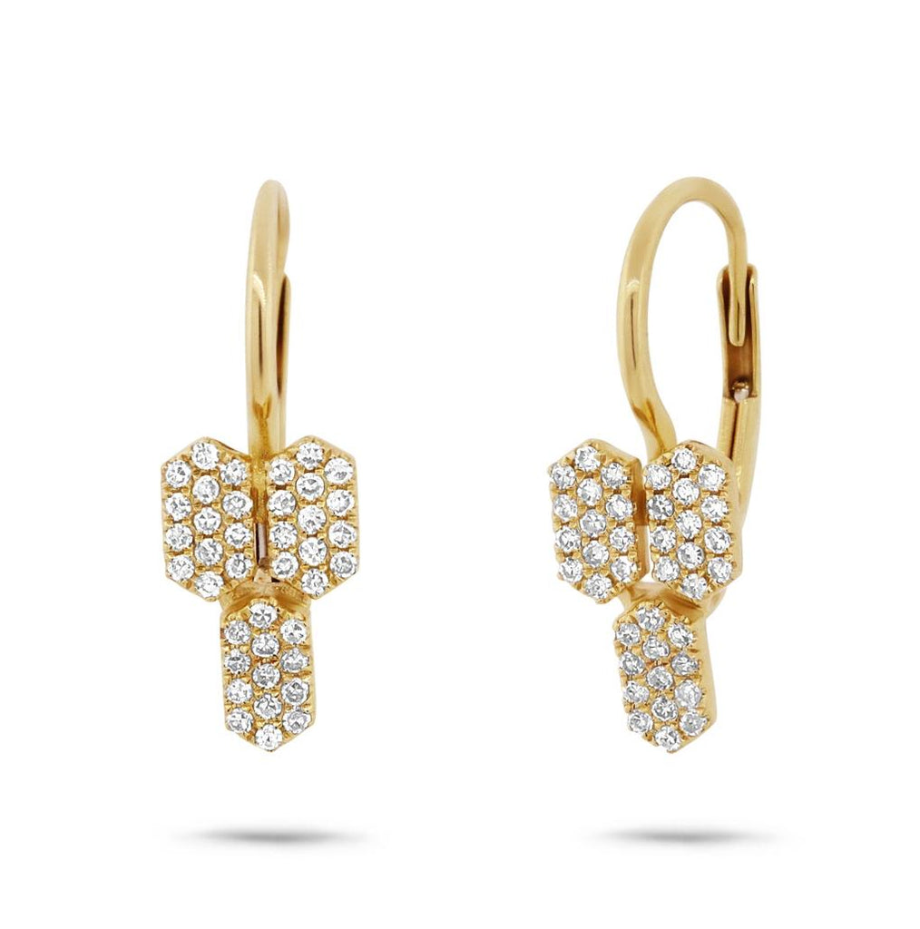 0.25 Ctw 14k Yellow Gold Diamond Bar Earring