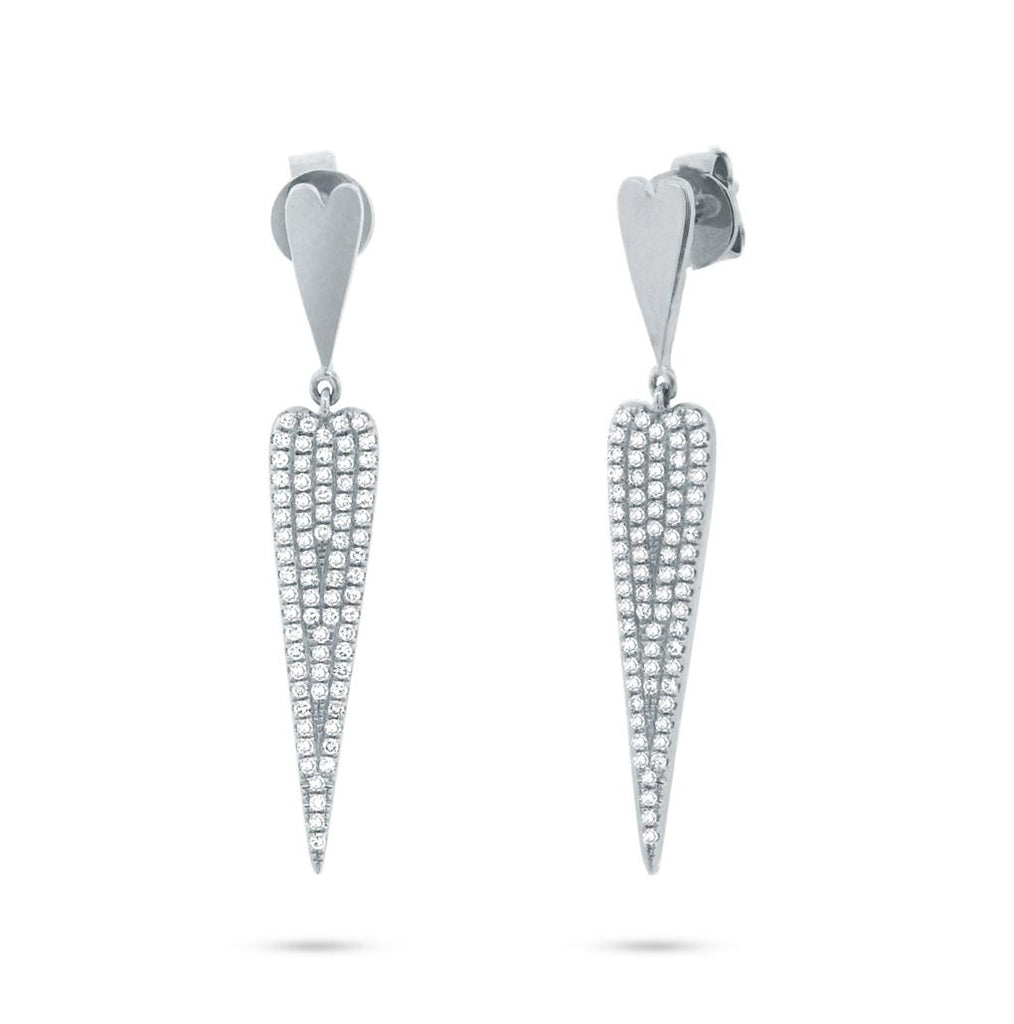 0.36 Ctw 14k White Gold Diamond Pave Earring